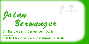jolan berwanger business card